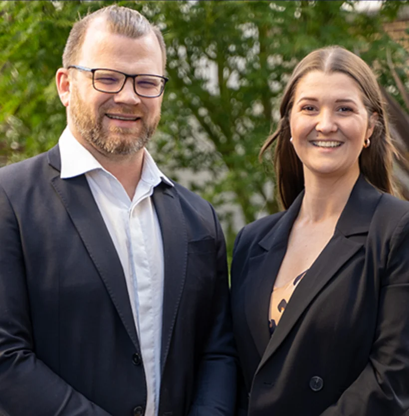 Aaron Whybrow of Strategic Mortgage Brokers, with a colleague